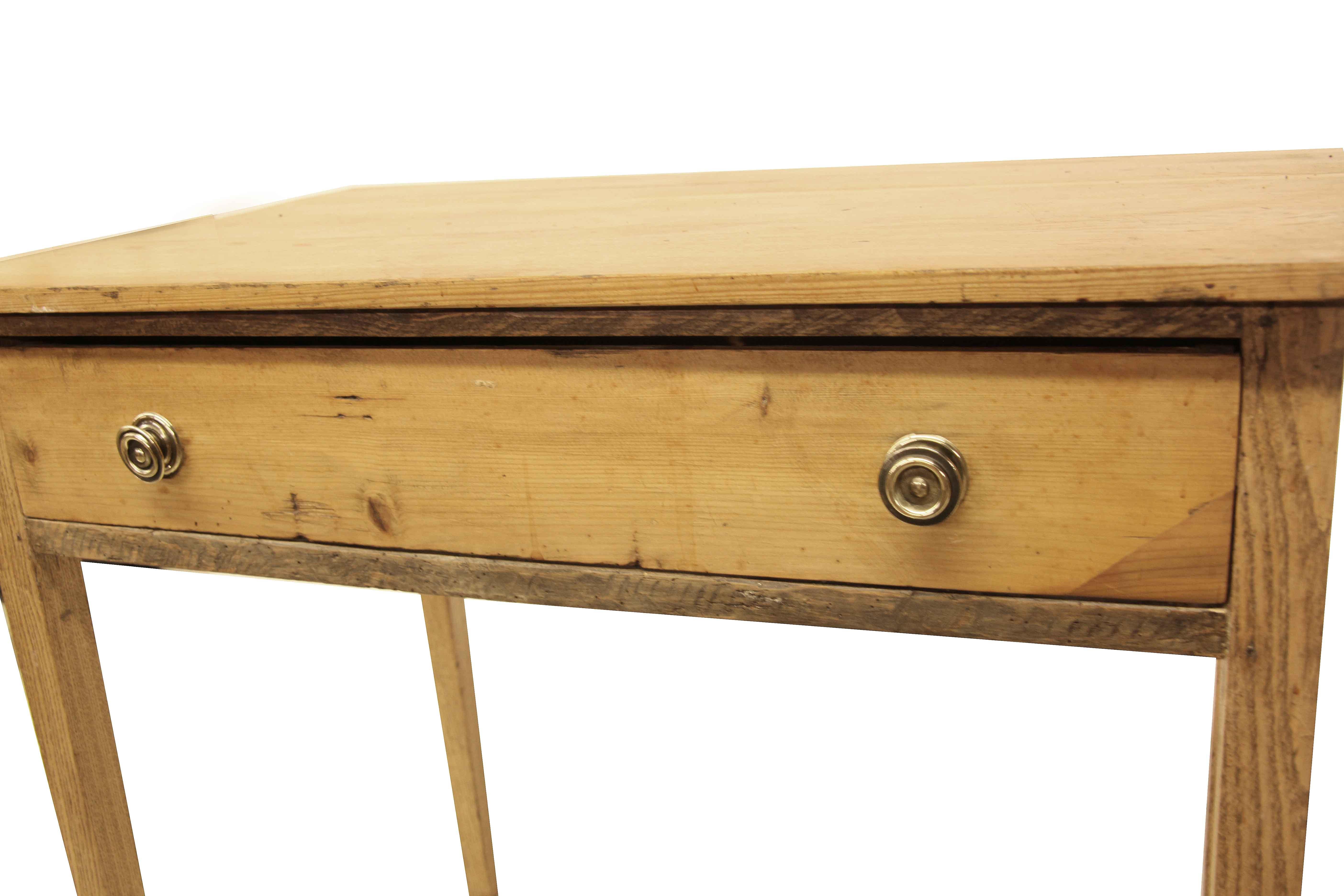English Pine One Drawer Side Table For Sale 2