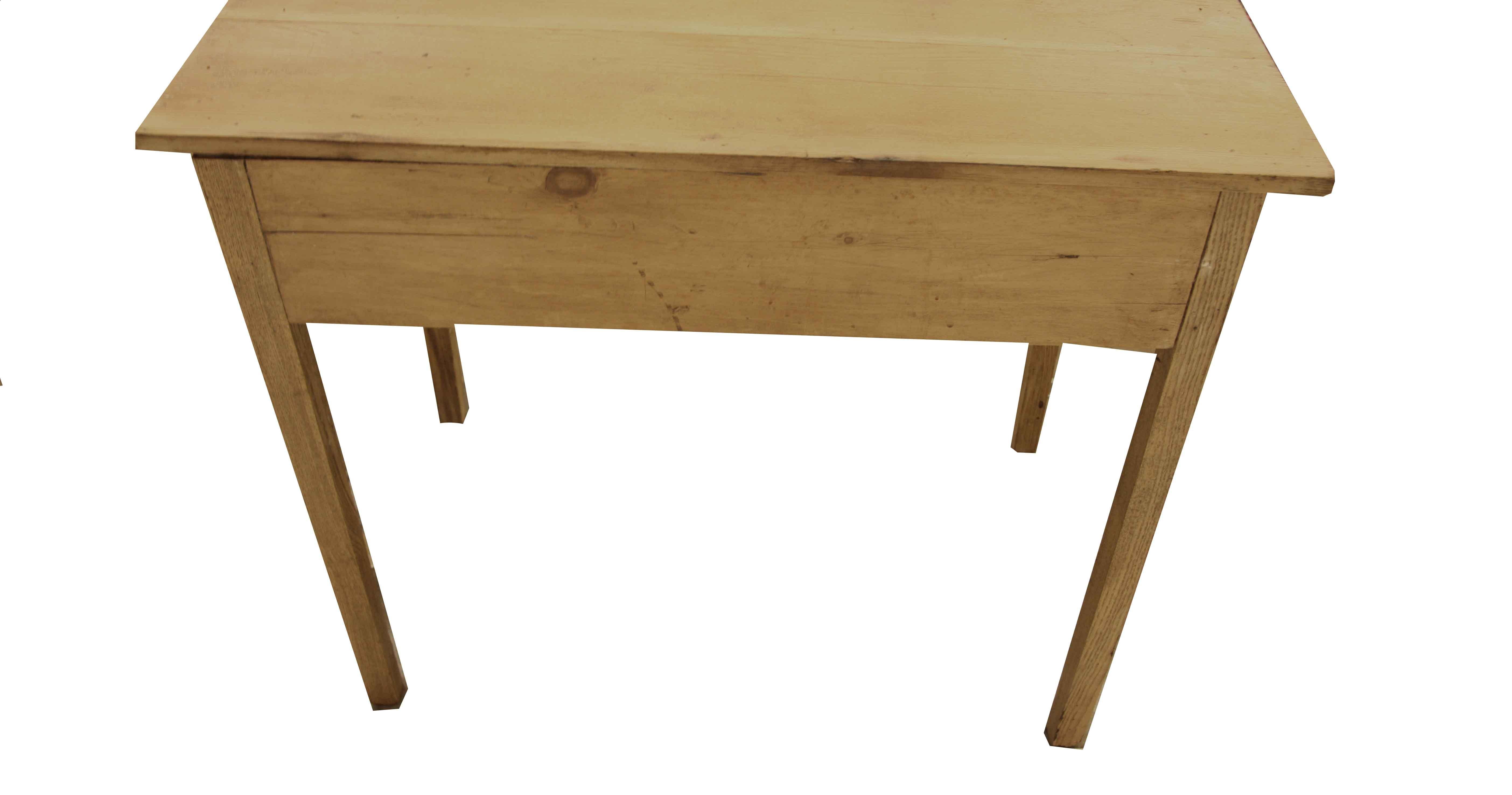 English Pine One Drawer Side Table For Sale 4
