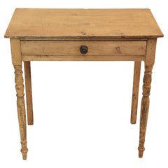 Antique English Pine One Drawer Side Table
