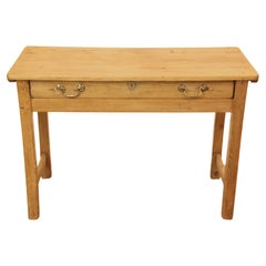 Antique English Pine One Drawer Side Table