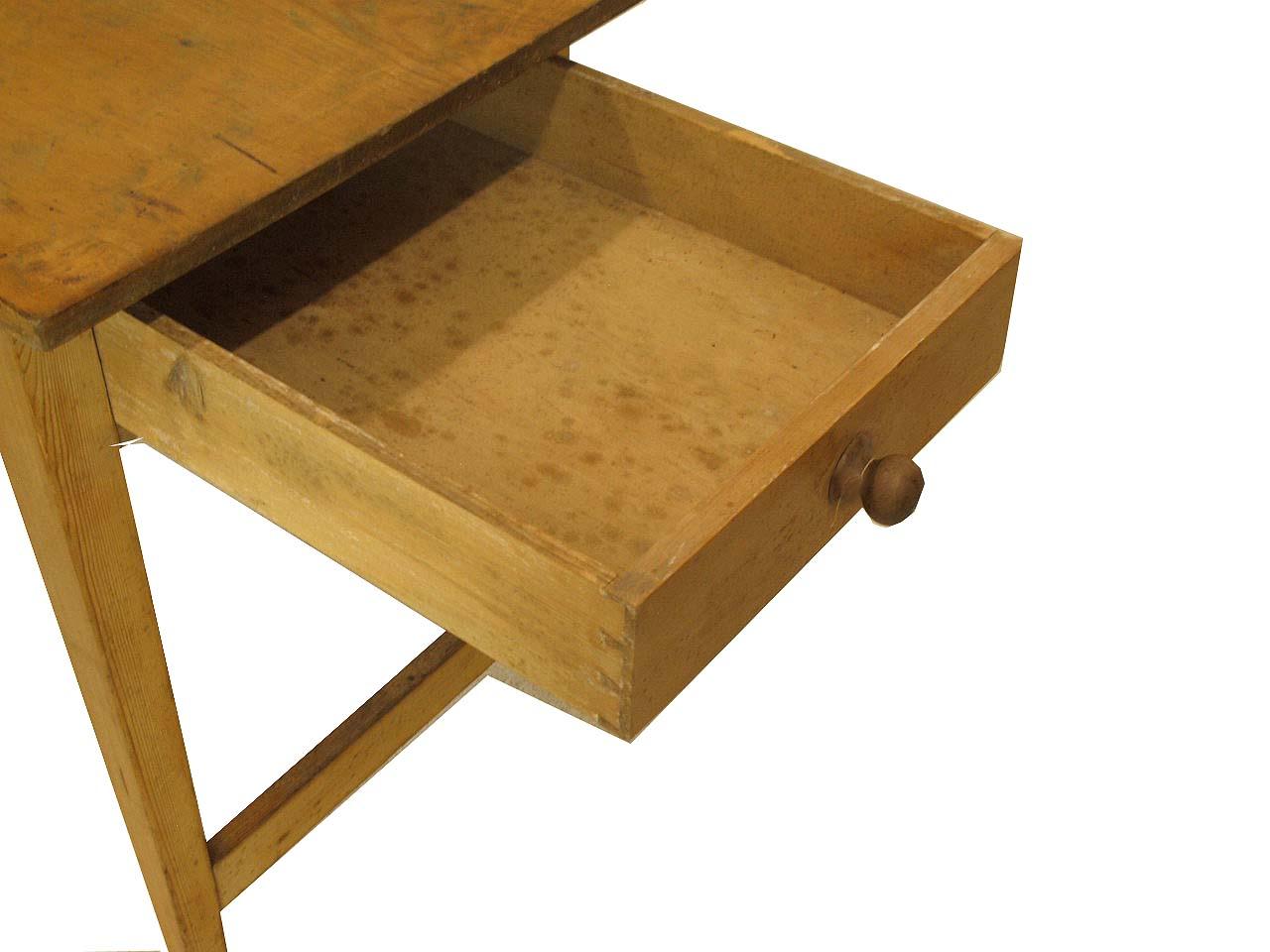 English Pine One Drawer Writing Table For Sale 1