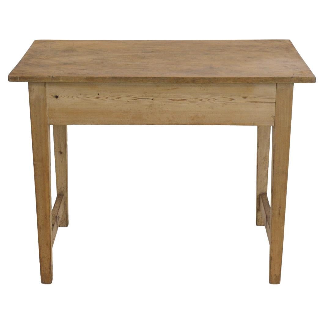 English Pine One Drawer Writing Table For Sale