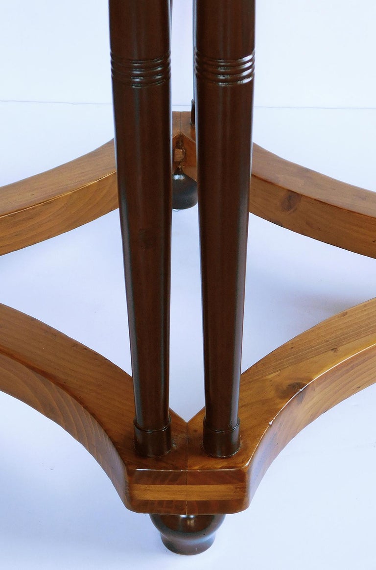 English Pine Oval Center/Side Table Raised on Columnar Supports For ...