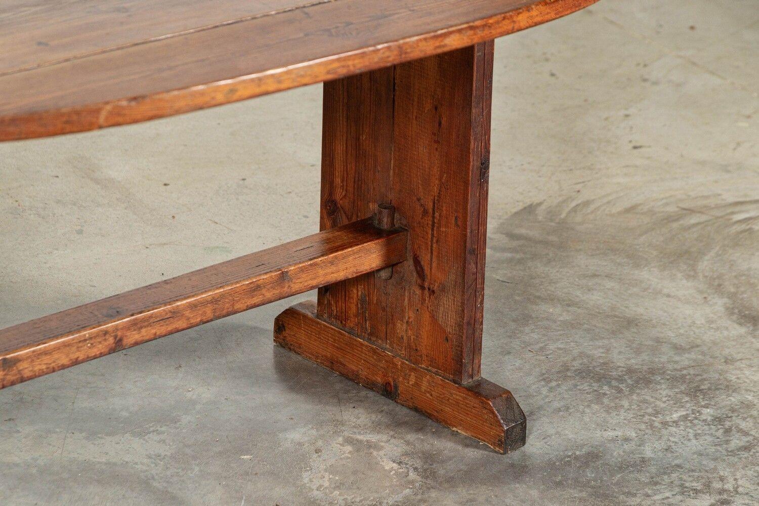 English Pine Oval Refectory Table For Sale 6