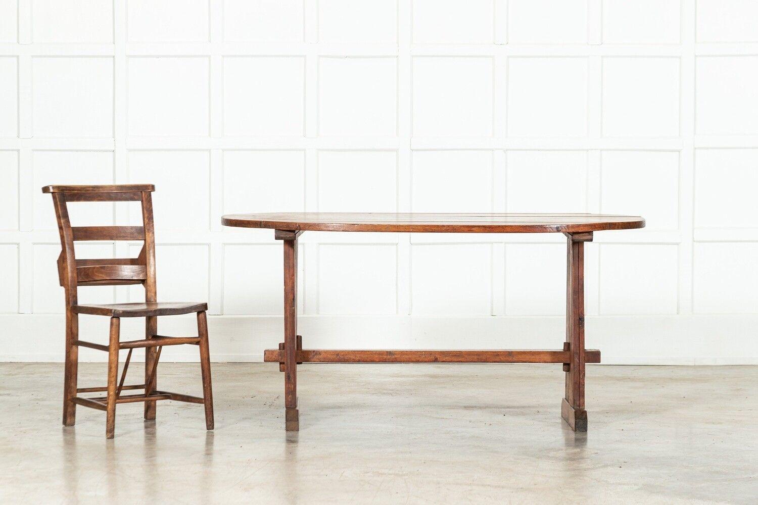 English Pine Oval Refectory Table For Sale 1