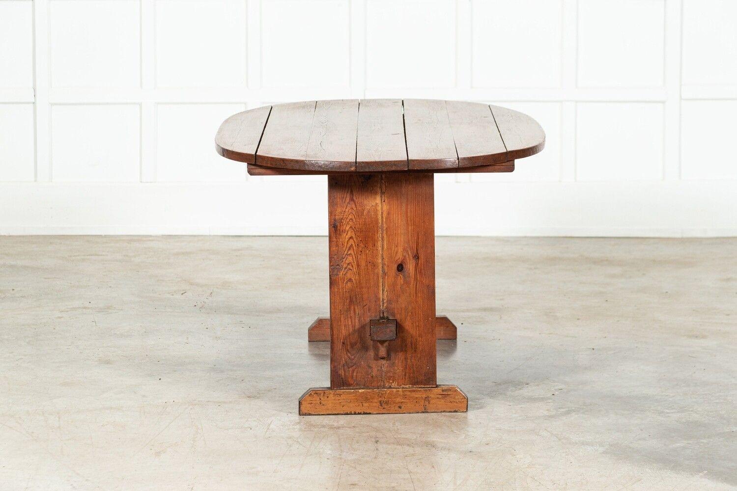 English Pine Oval Refectory Table For Sale 2