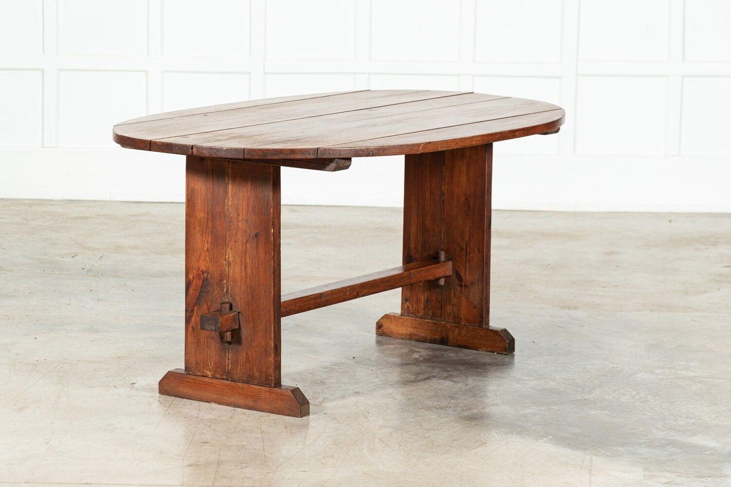 English Pine Oval Refectory Table For Sale 3