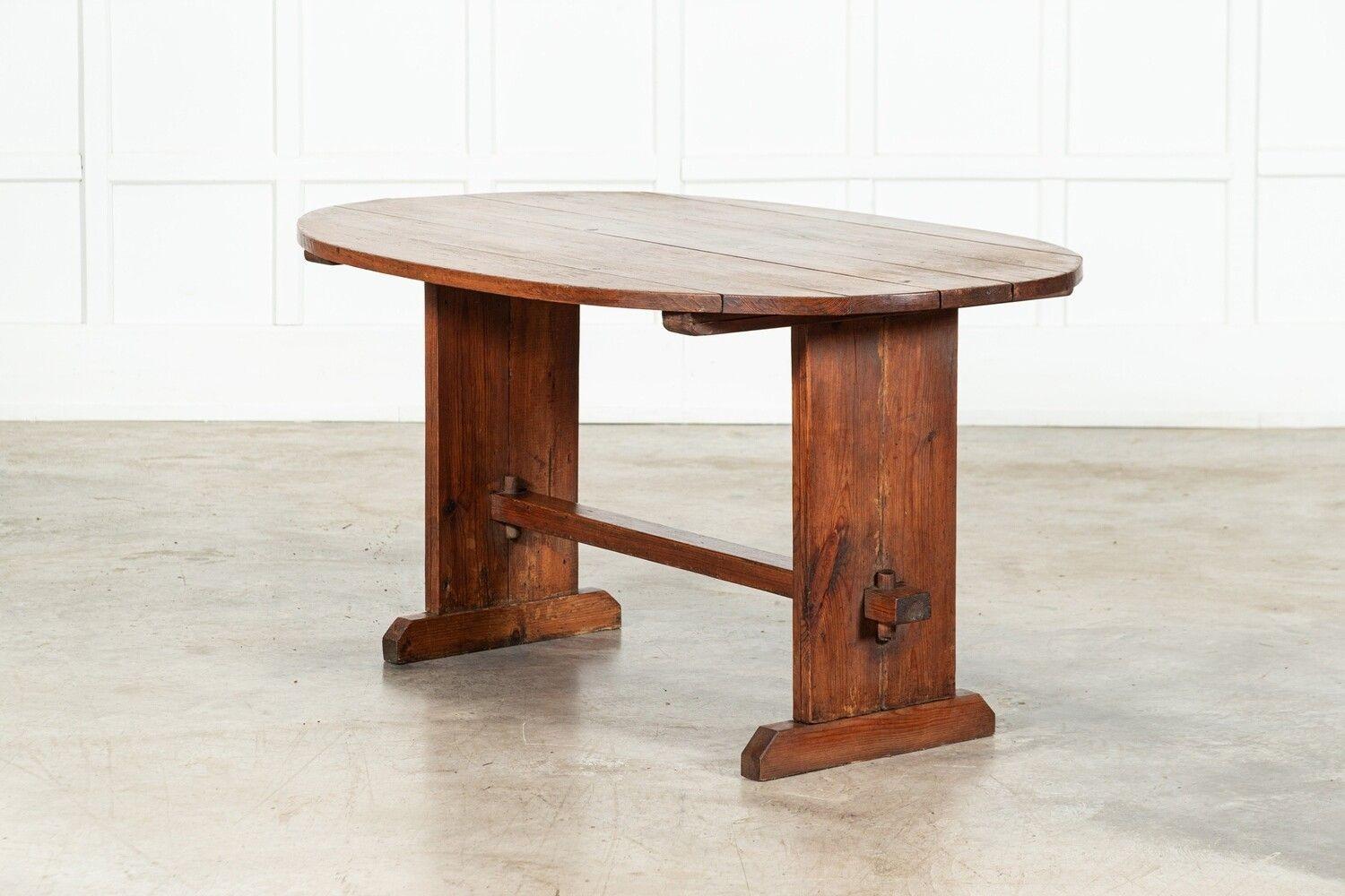 English Pine Oval Refectory Table For Sale 5