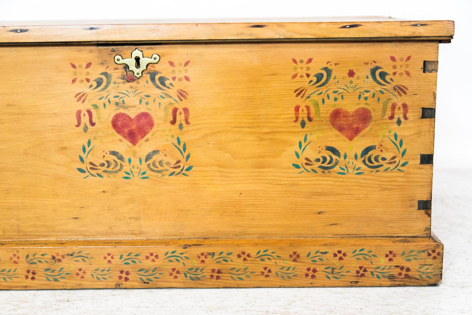 Late 19th Century English Pine Painted Blanket Chest