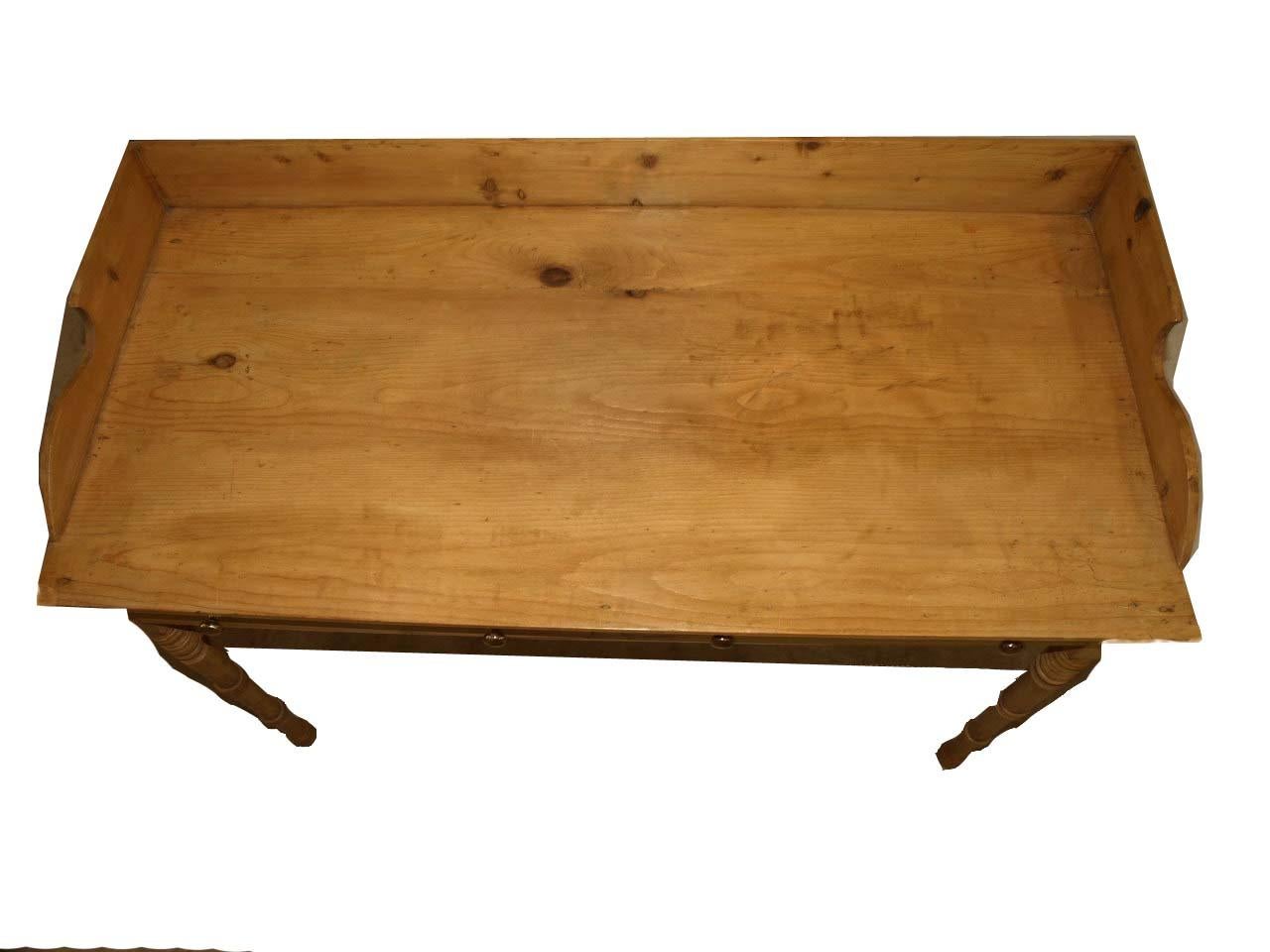 Brass English Pine Serving Table