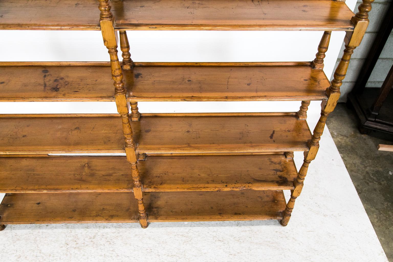 English Pine Seven-Tier Shelf In Good Condition In Wilson, NC