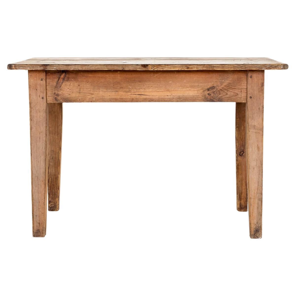 English Pine Side Table For Sale