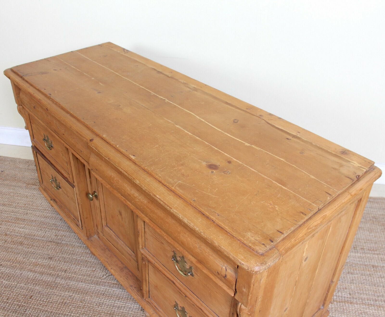 English Pine Sideboard Dresser Base Large Arts & Crafts Country Farm Rustic 1