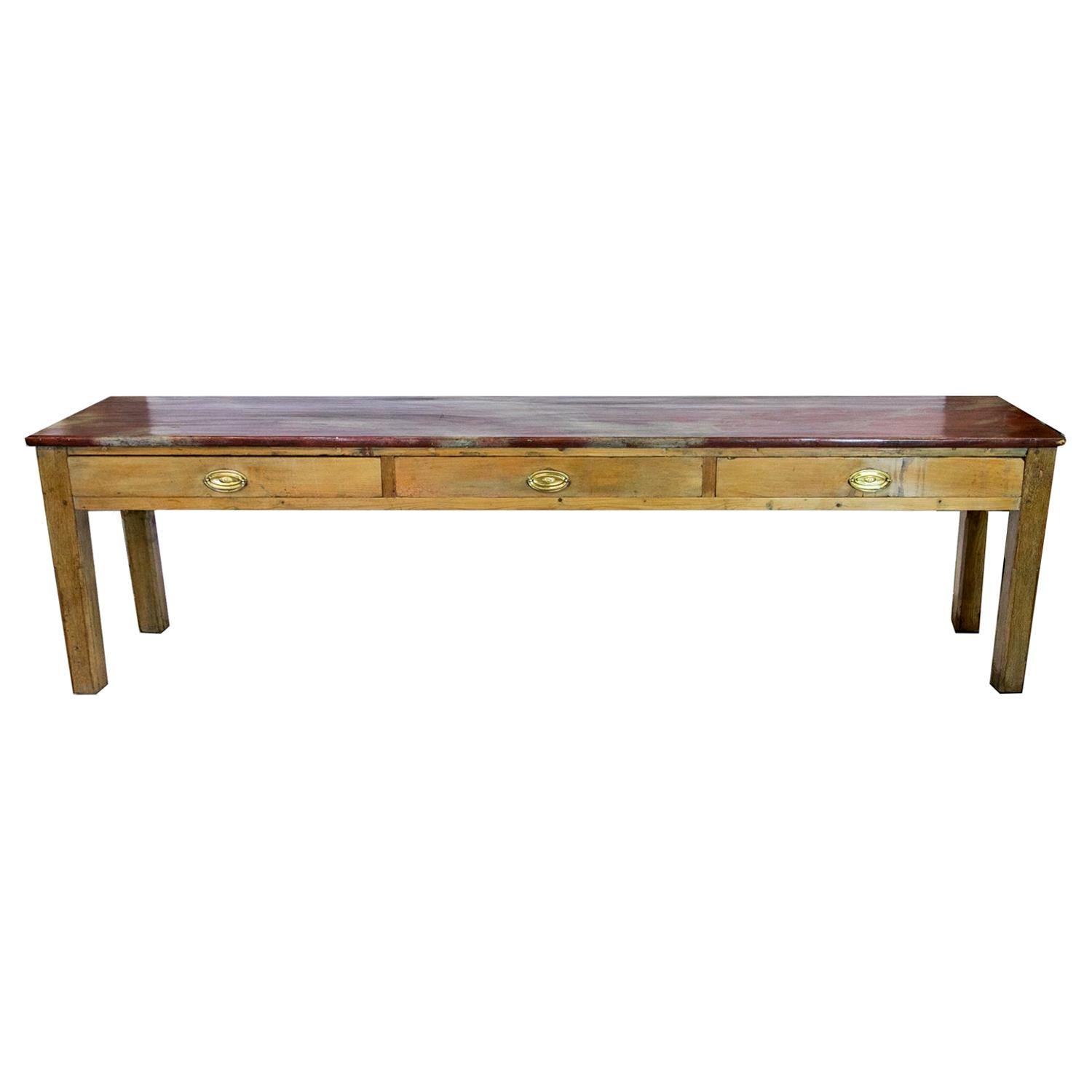 English Pine Sideboard/Serving Table For Sale