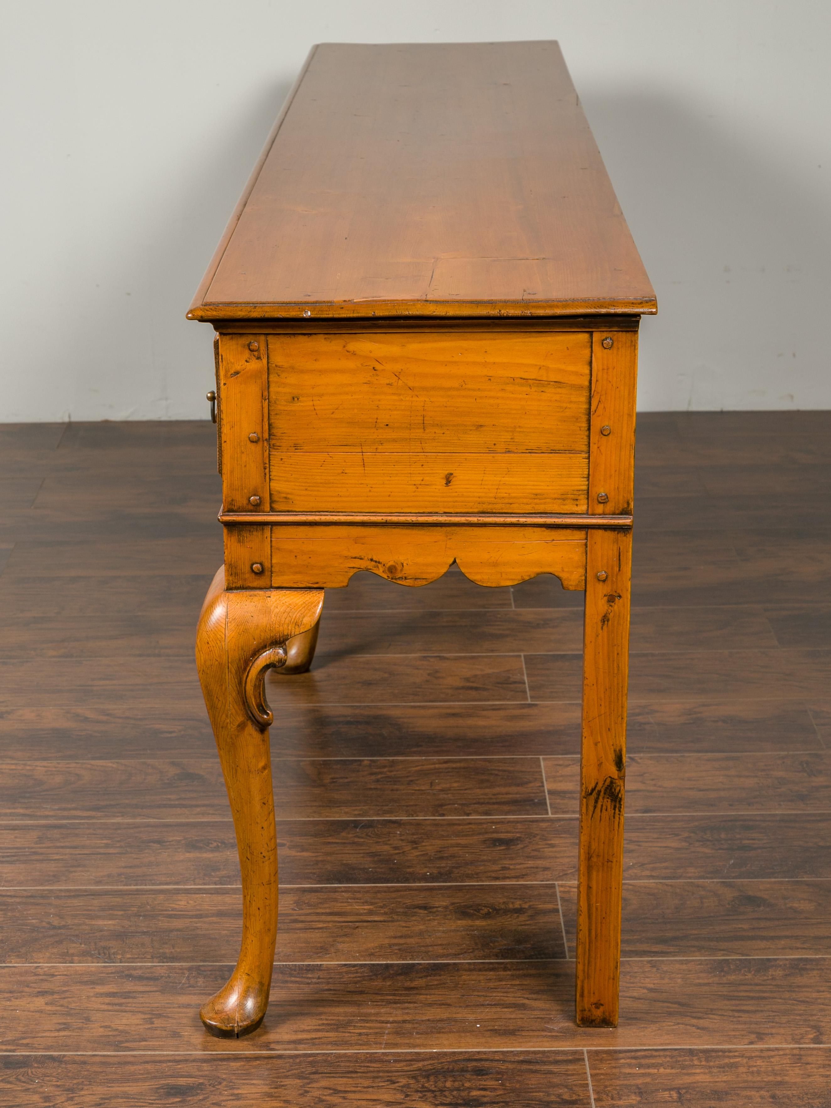 English Pine Sideboard with Four Drawers and Cabriole Legs, circa 1900 9