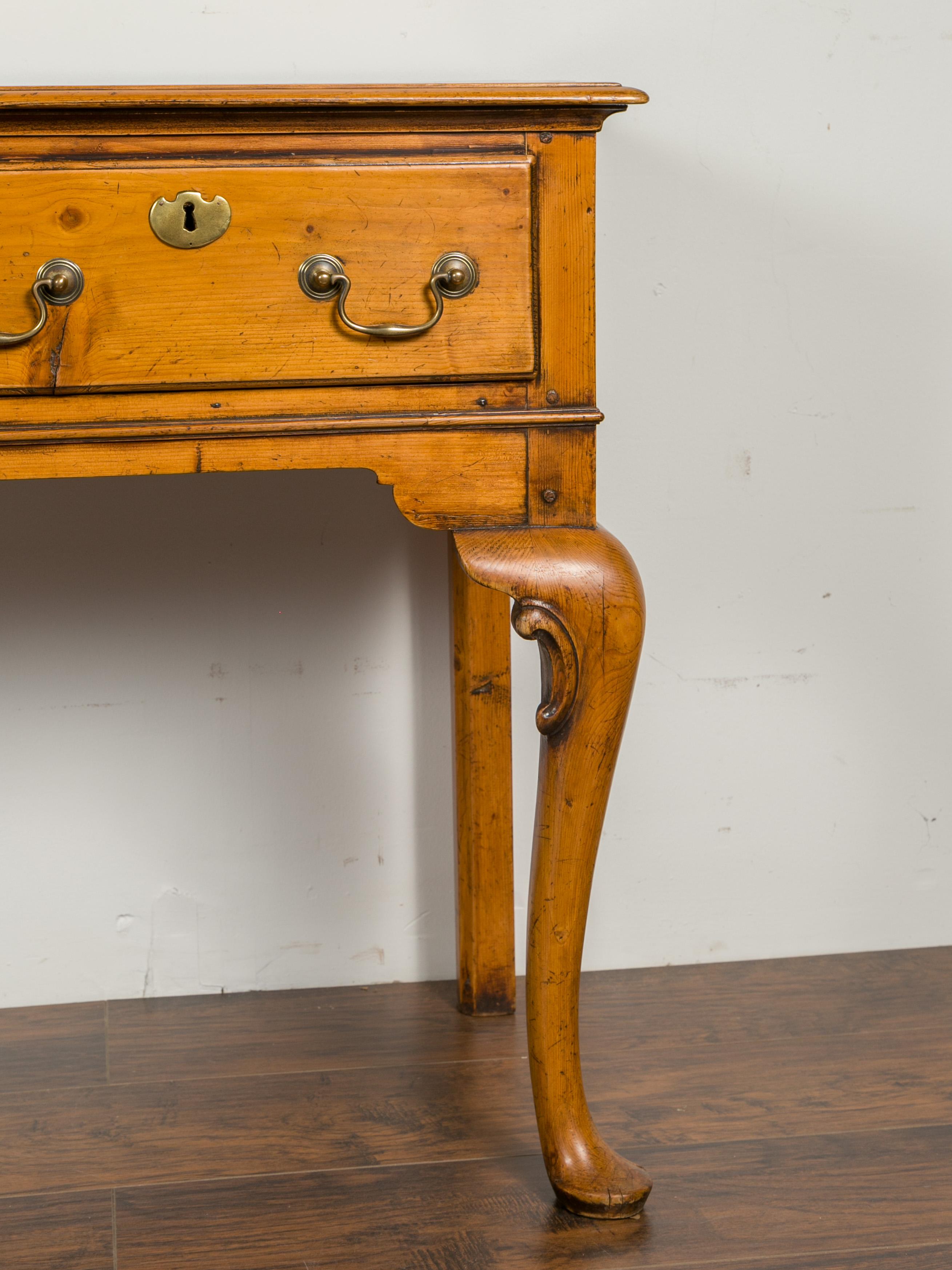 English Pine Sideboard with Four Drawers and Cabriole Legs, circa 1900 2