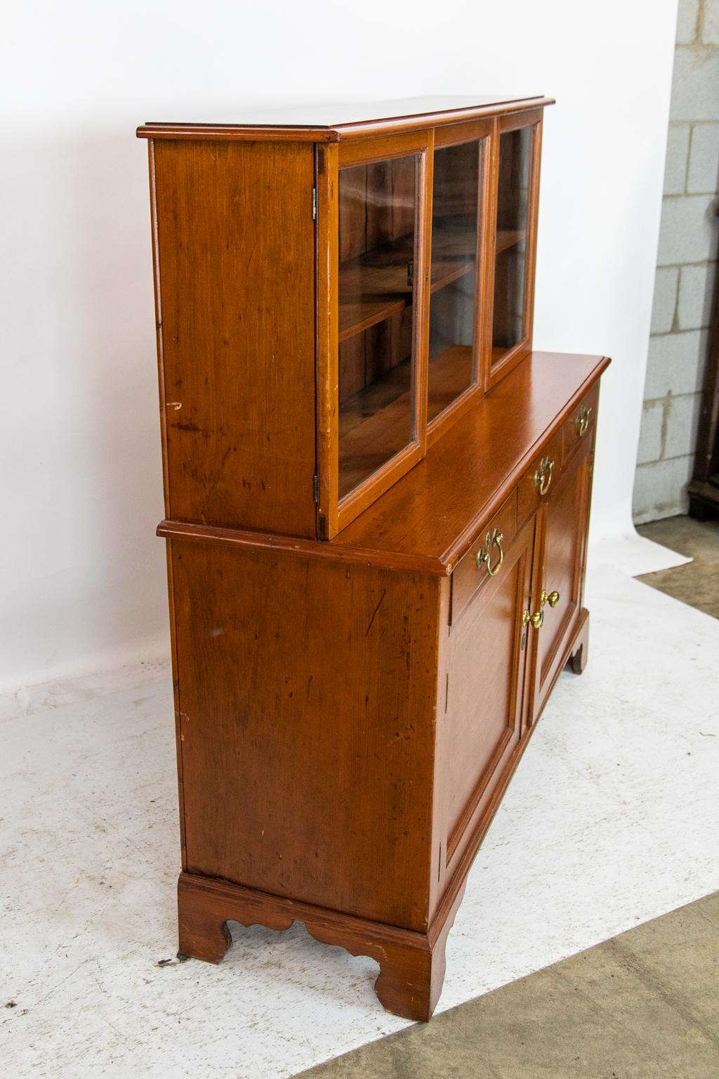 English Pine Step Back Cabinet For Sale 5