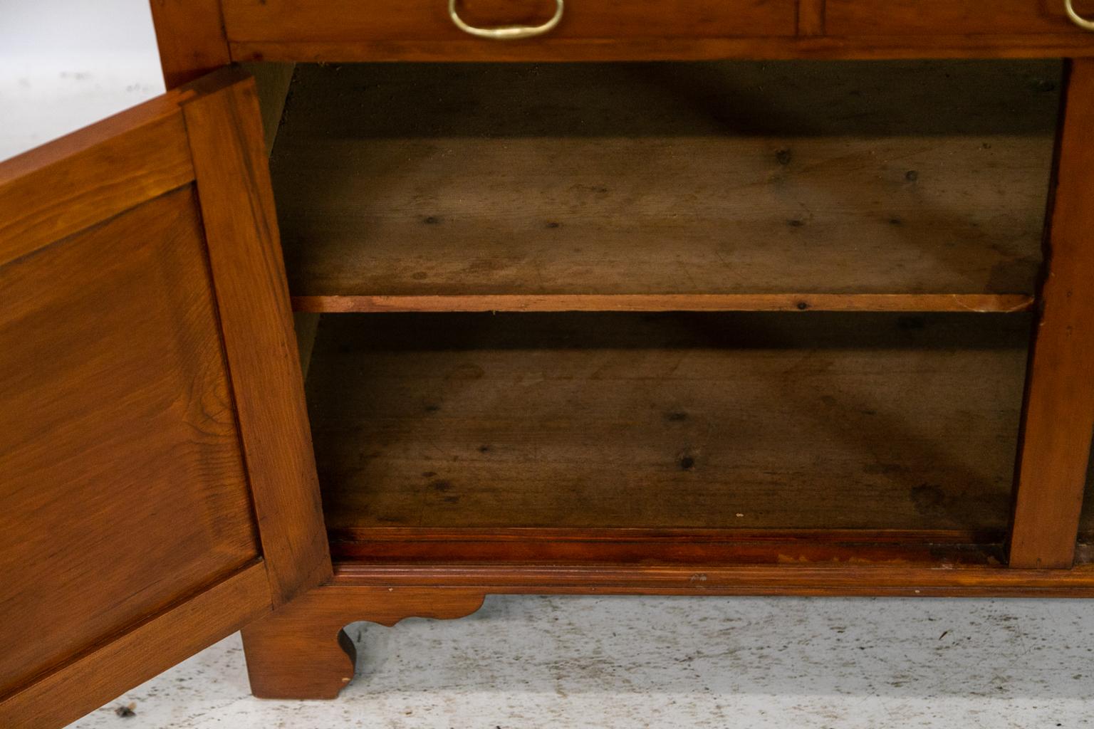 Late 19th Century English Pine Step Back Cabinet For Sale