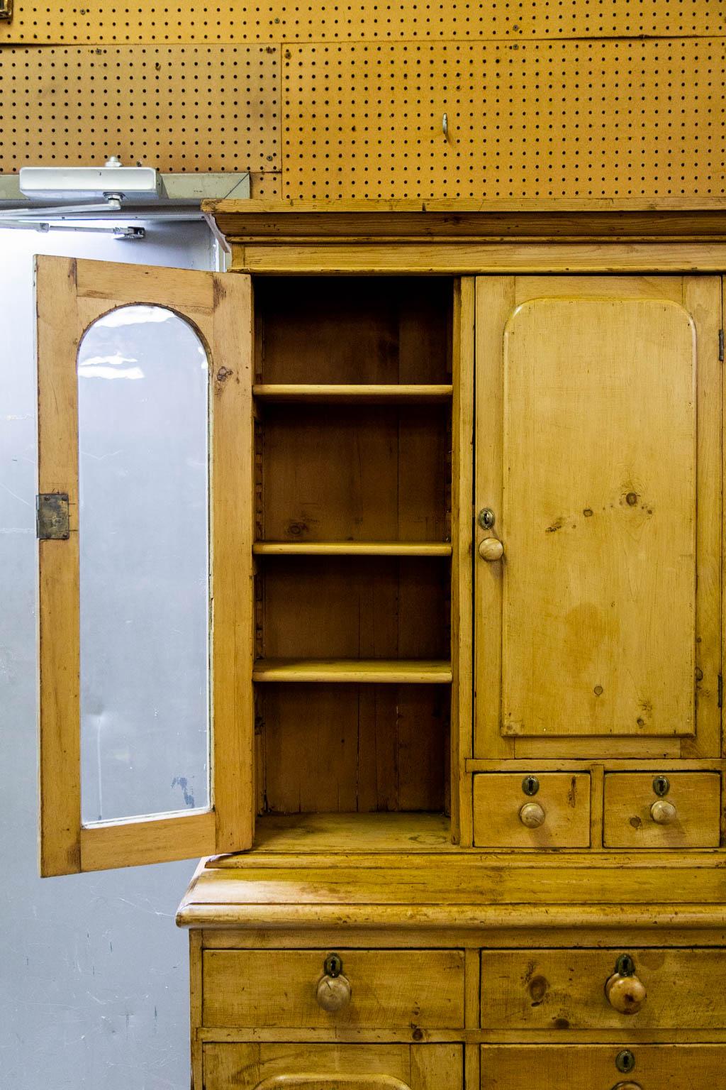 Mid-19th Century English Pine Stepback Kitchen Cupboard