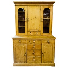 Antique English Pine Stepback Kitchen Cupboard