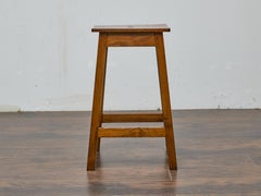English Pine Stool with Tapered Legs, circa 1920–1940