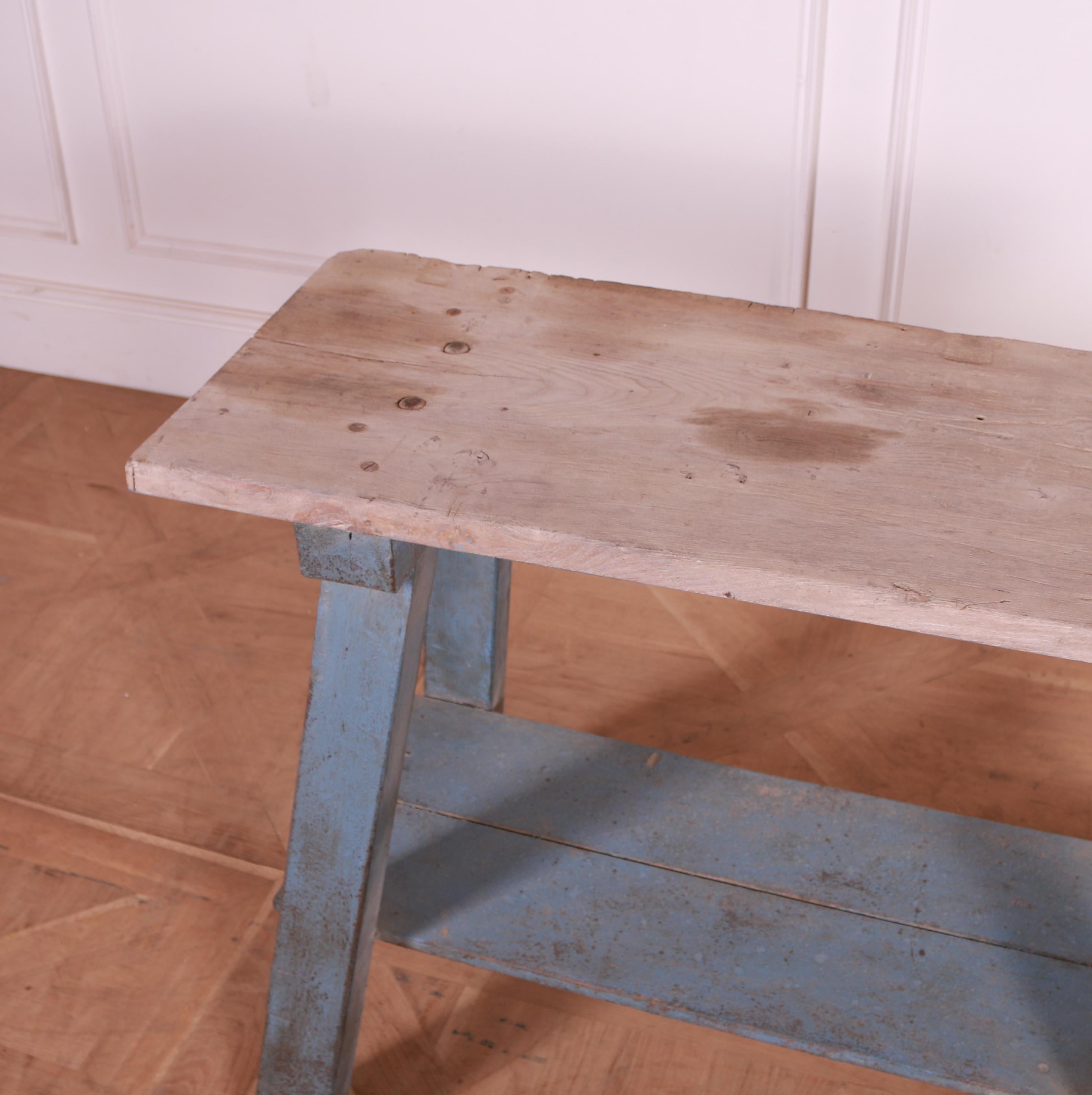 English Pine Trestle Table In Good Condition For Sale In Leamington Spa, Warwickshire