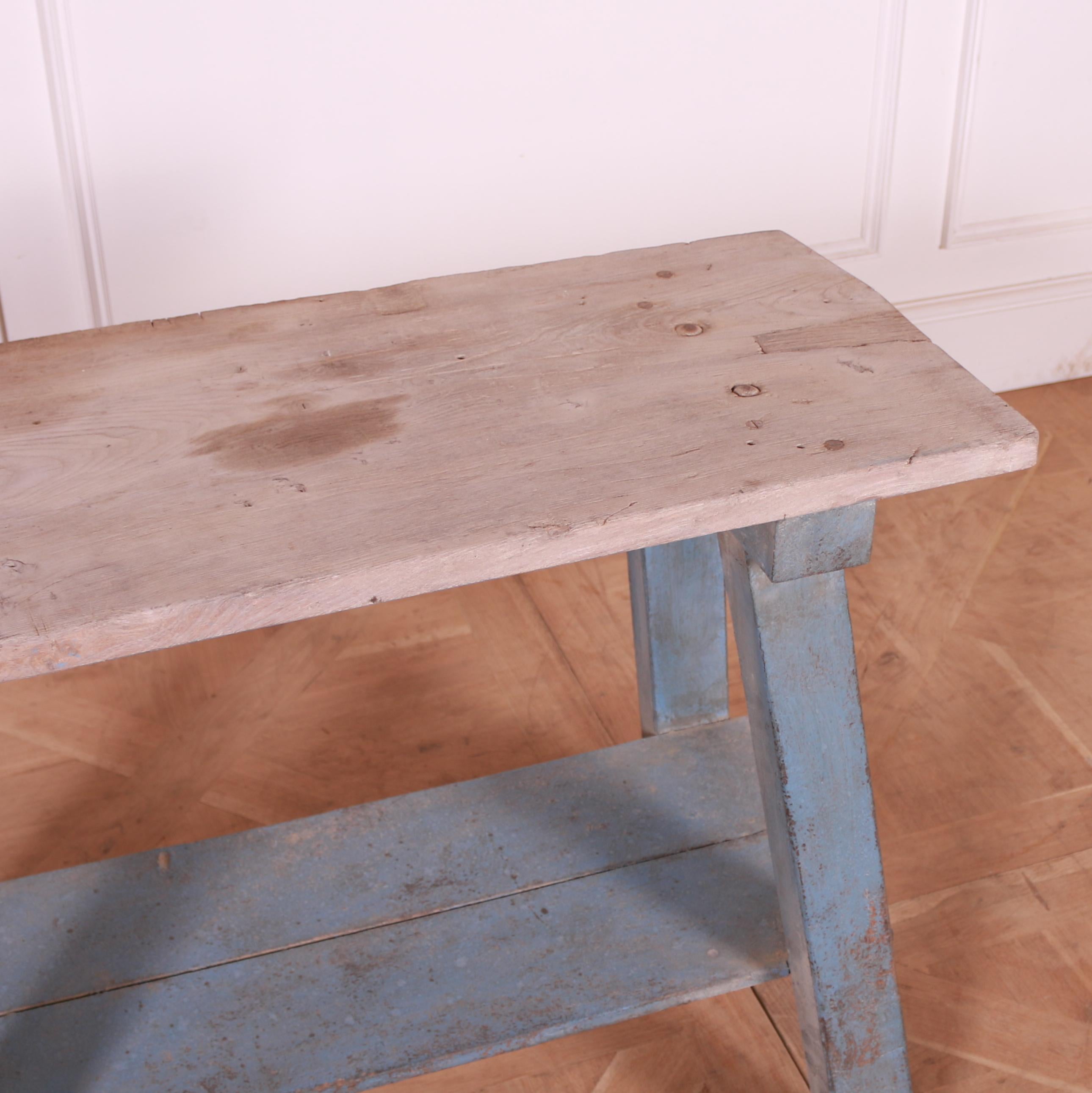 19th Century English Pine Trestle Table For Sale