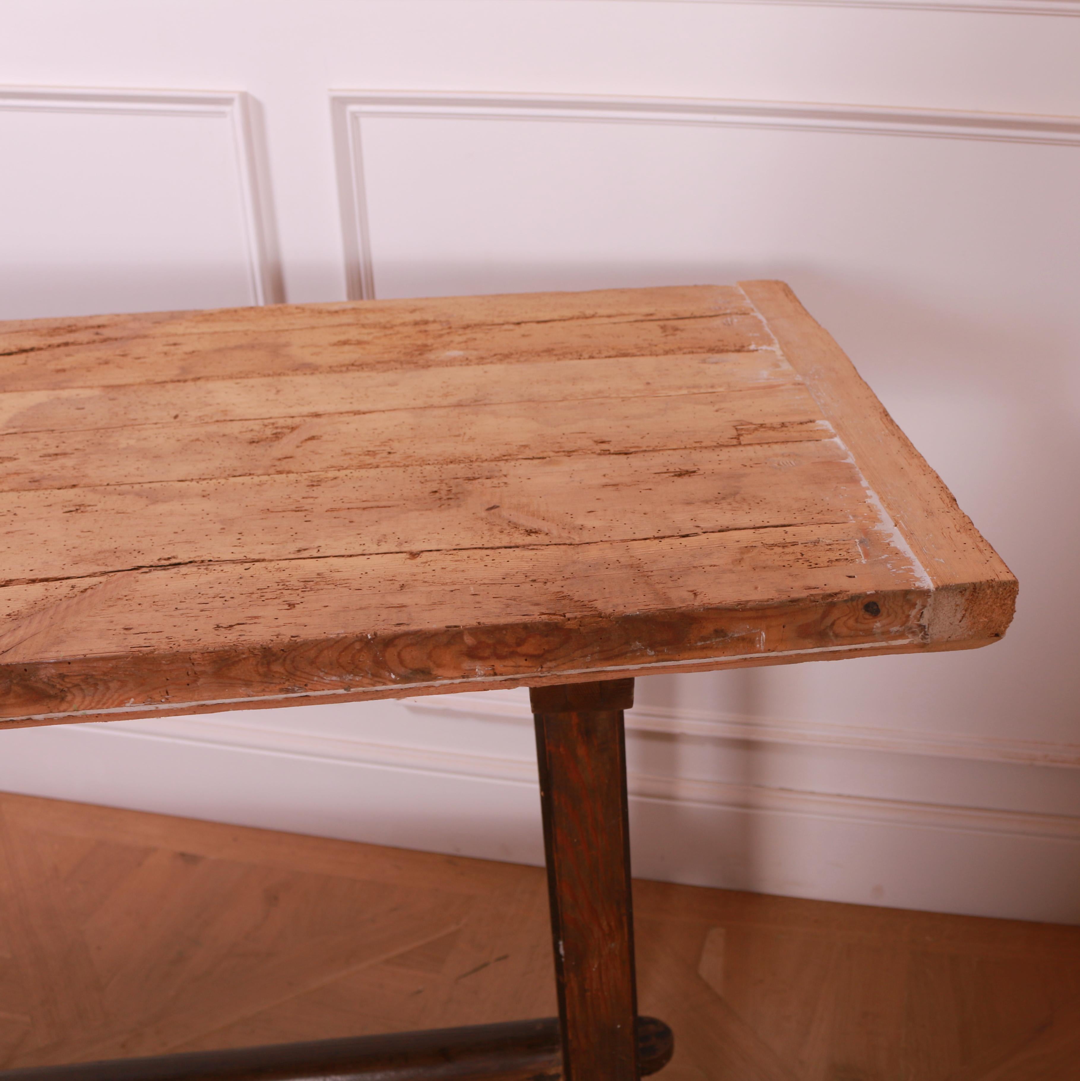 English Pine Trestle Table For Sale 3