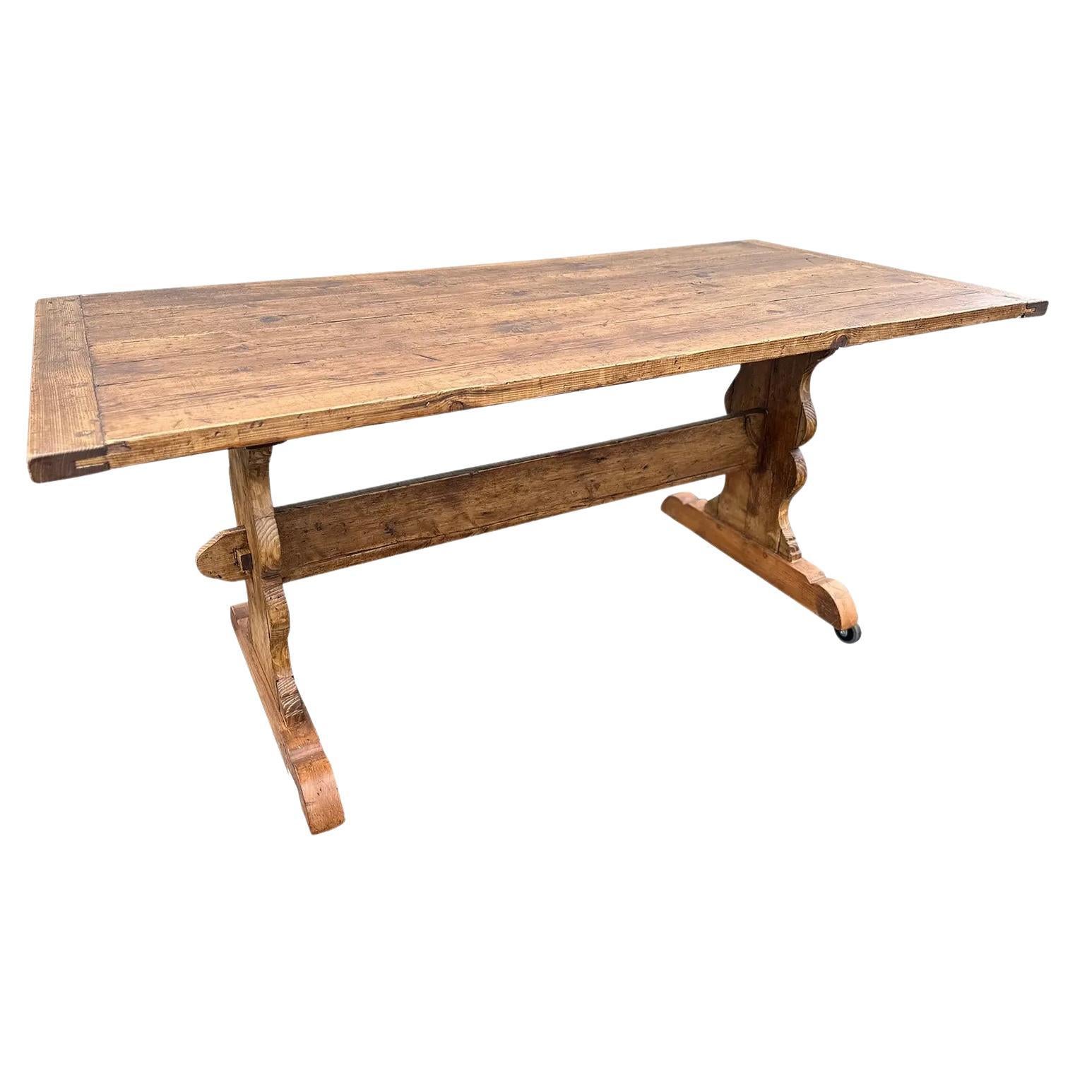 English Pine Trestle Table
