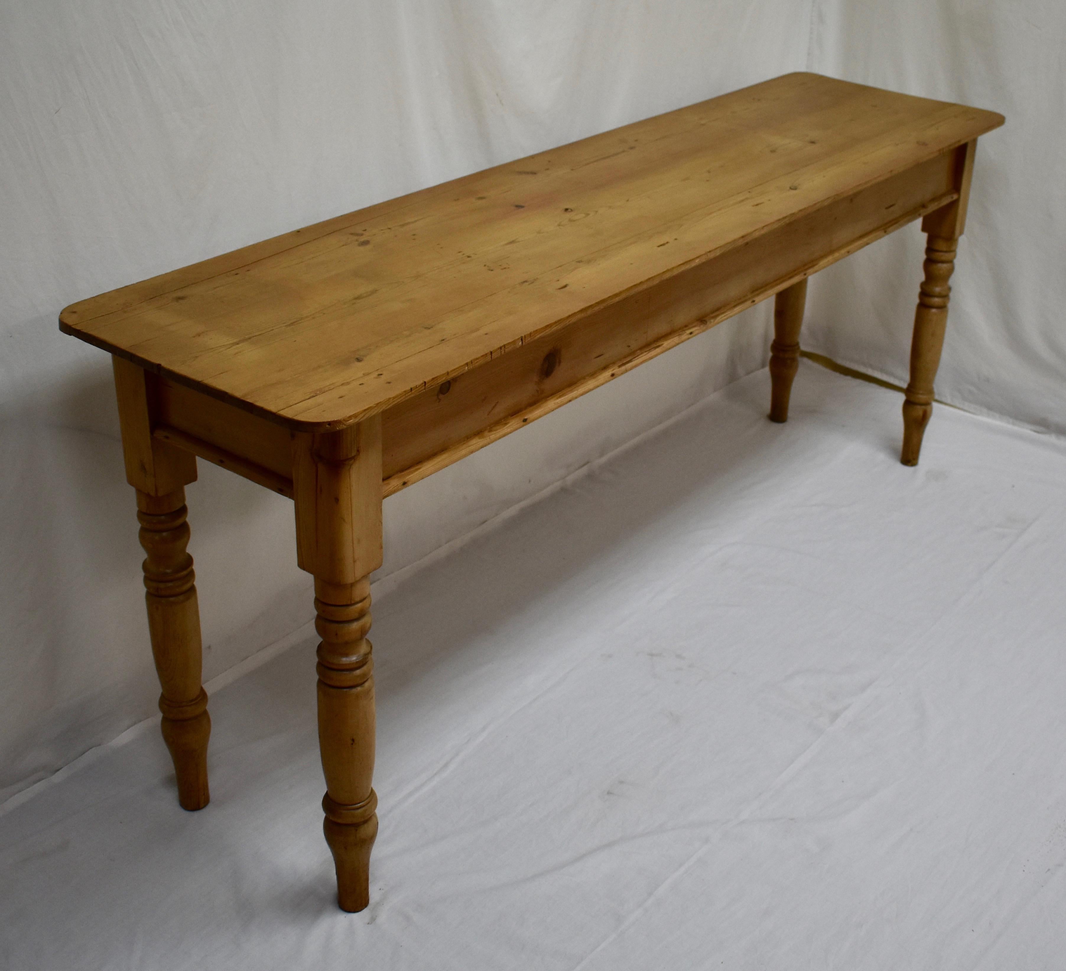 Country English Pine Turned Leg Side Table