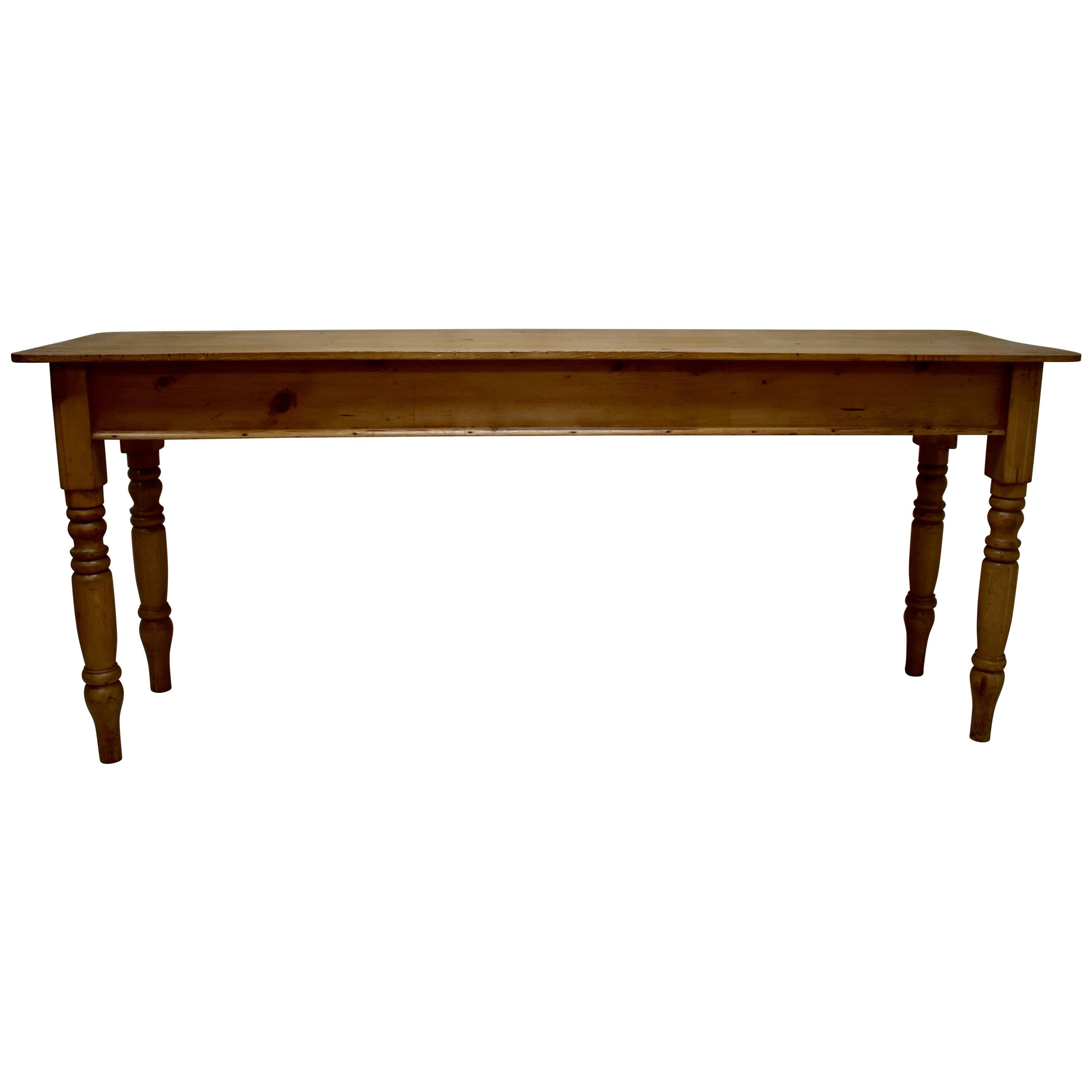 English Pine Turned Leg Side Table