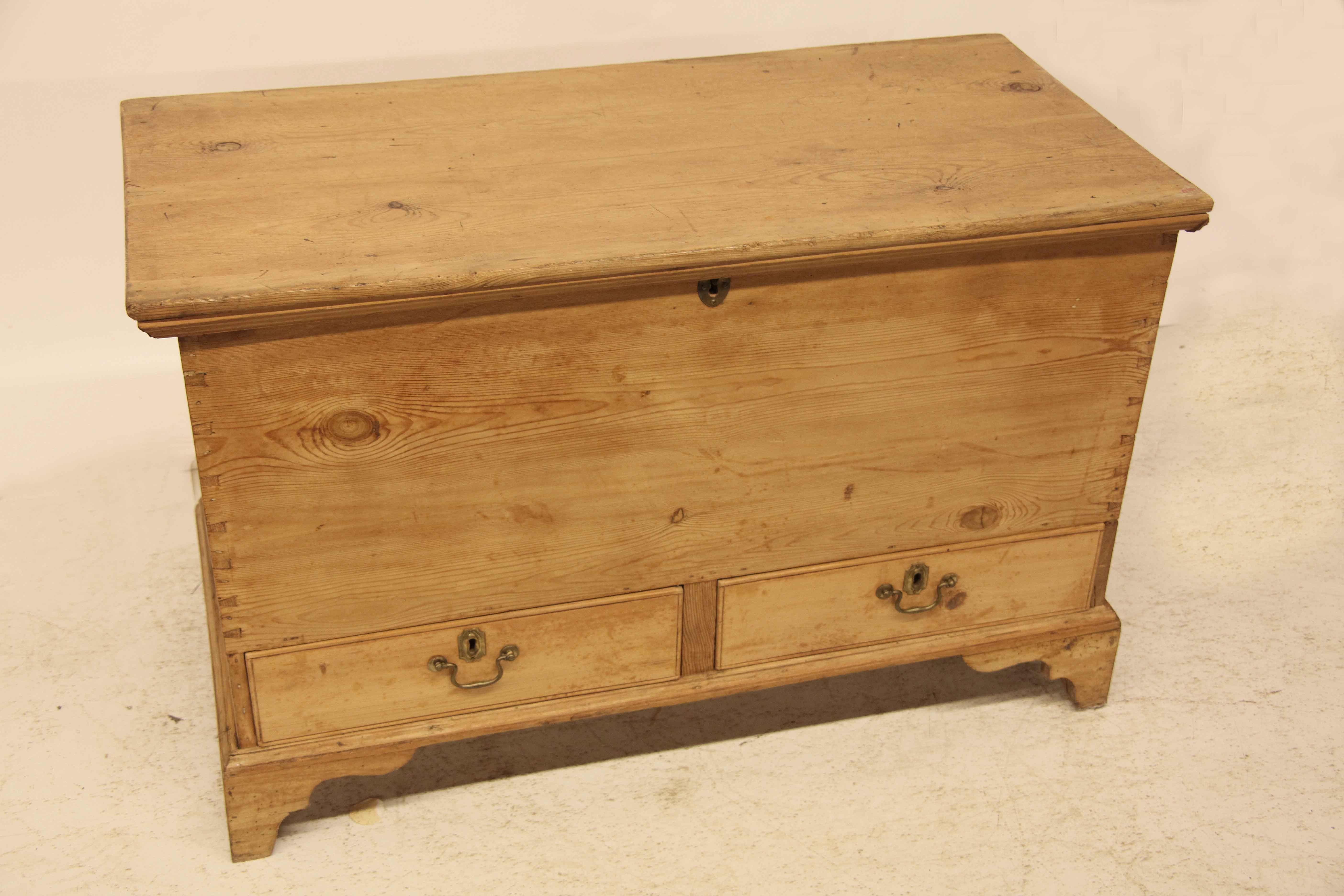 Mid-19th Century English Pine Two Drawer Blanket Chest