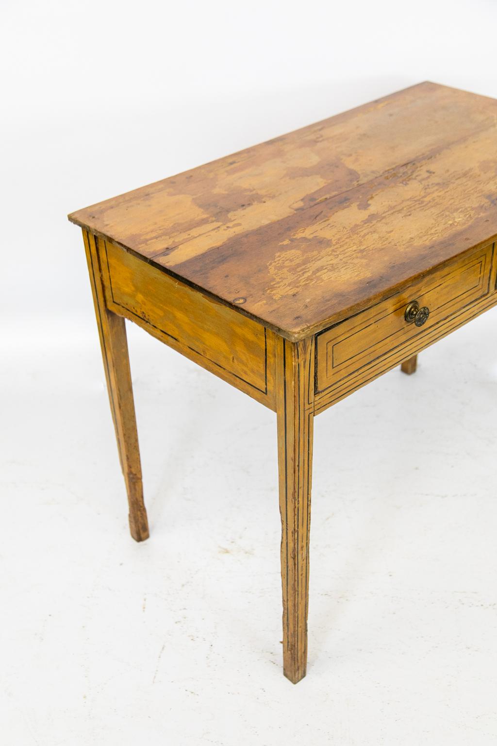 English Pine Two-Drawer Painted Side Table For Sale 3