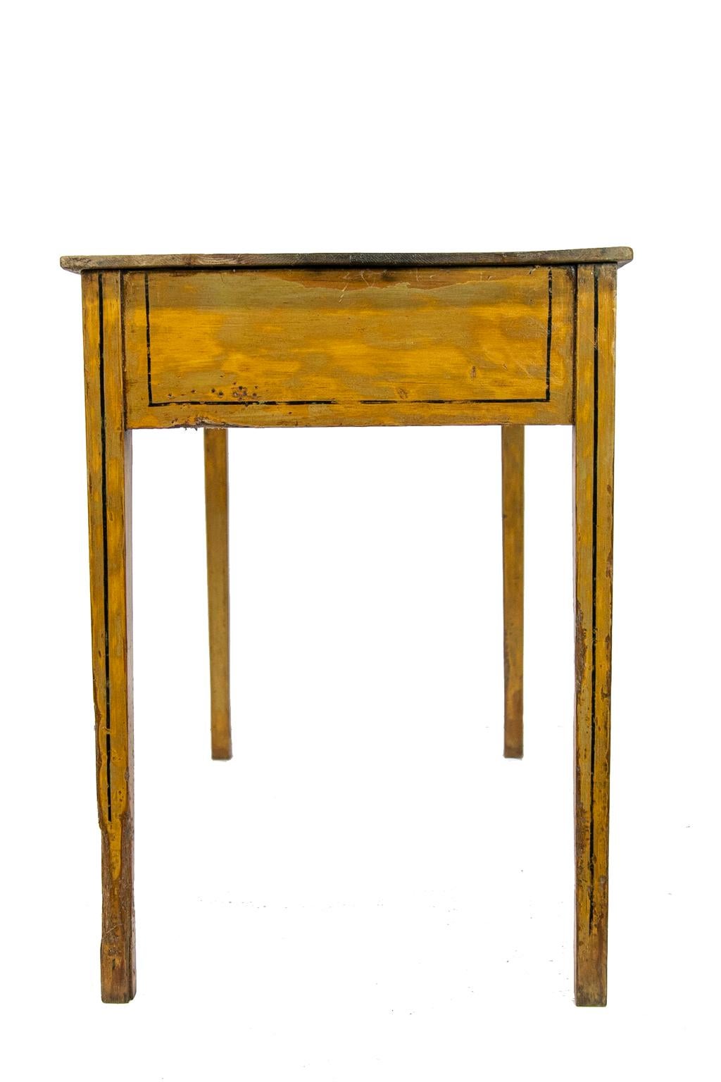 English Pine Two-Drawer Painted Side Table For Sale 4