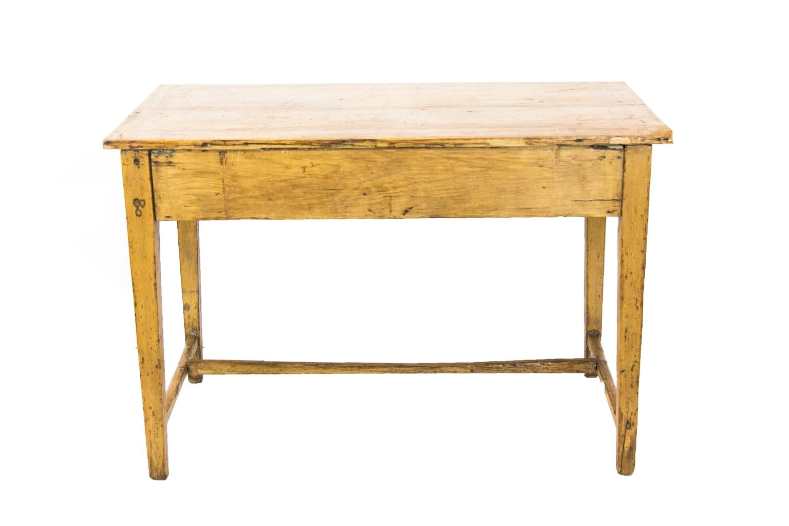 English Pine Two-Drawer Stretcher Table 7