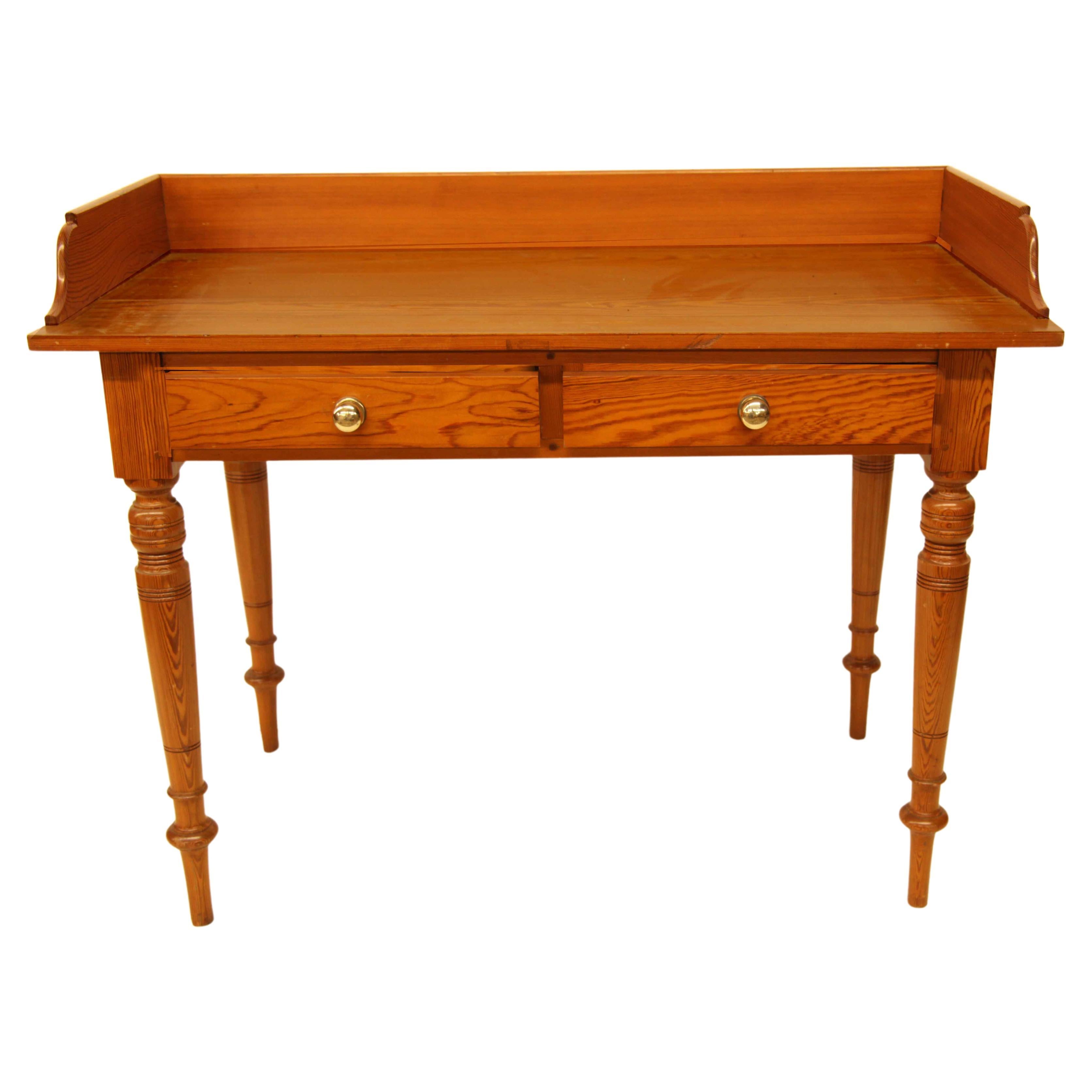 English Pine Two Drawer Table For Sale
