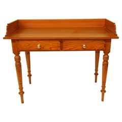 Antique English Pine Two Drawer Table