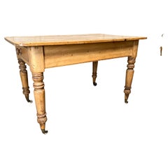 Antique English Pine Victorian Kitchen Work Table