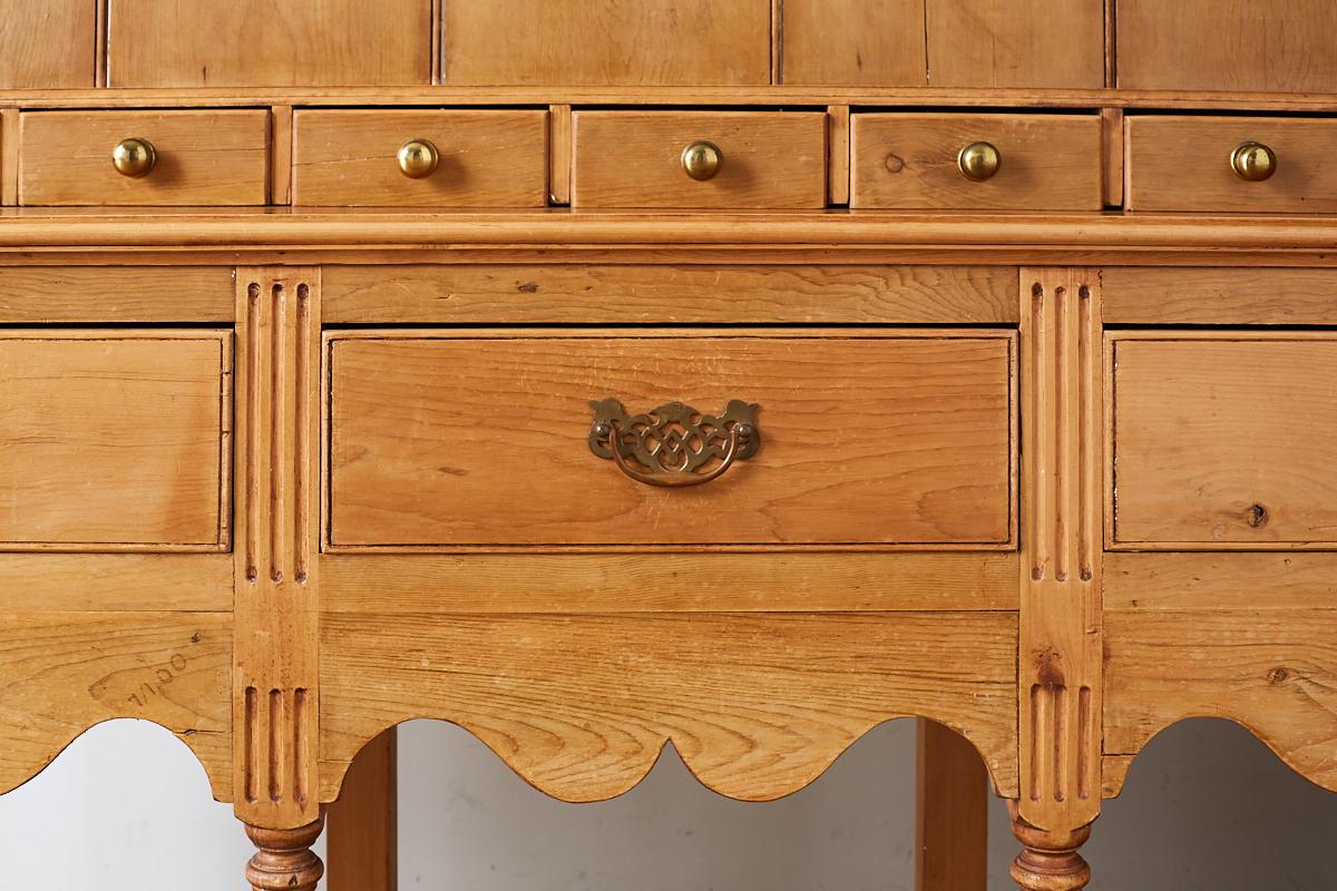 English Pine Welsh Dresser with Pot Board and Rack 1