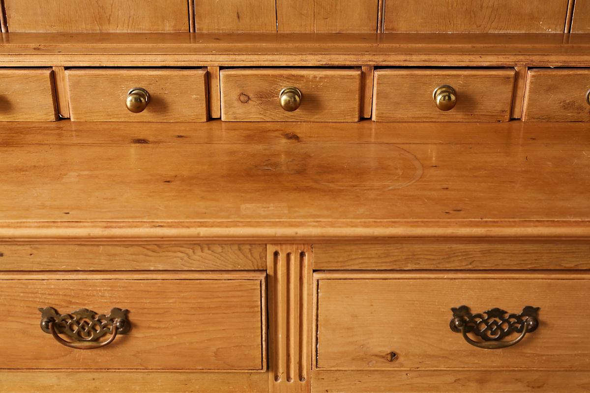 English Pine Welsh Dresser with Pot Board and Rack 9