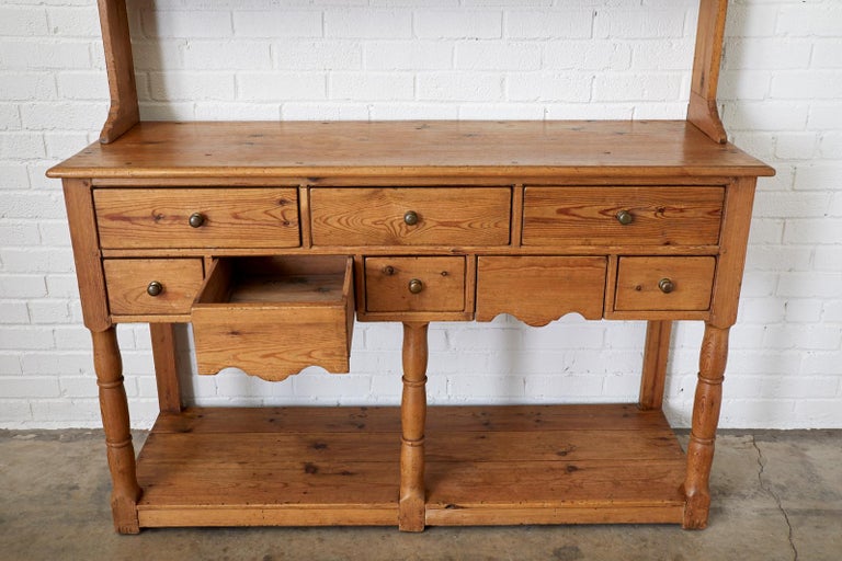 English Pine Welsh Dresser With Pot Board And Rack For Sale At 1stdibs