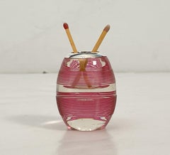 English Pink Match Striker with Sterling Silver Rim