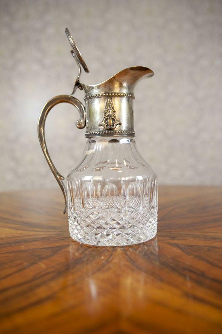 English Pitcher With Silver-Plated Handle From the Turn of the Centuries For Sale 1