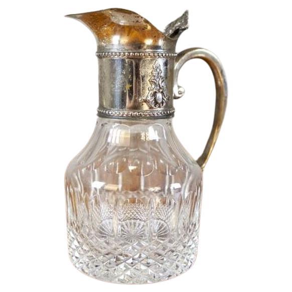 English Pitcher With Silver-Plated Handle From the Turn of the Centuries For Sale