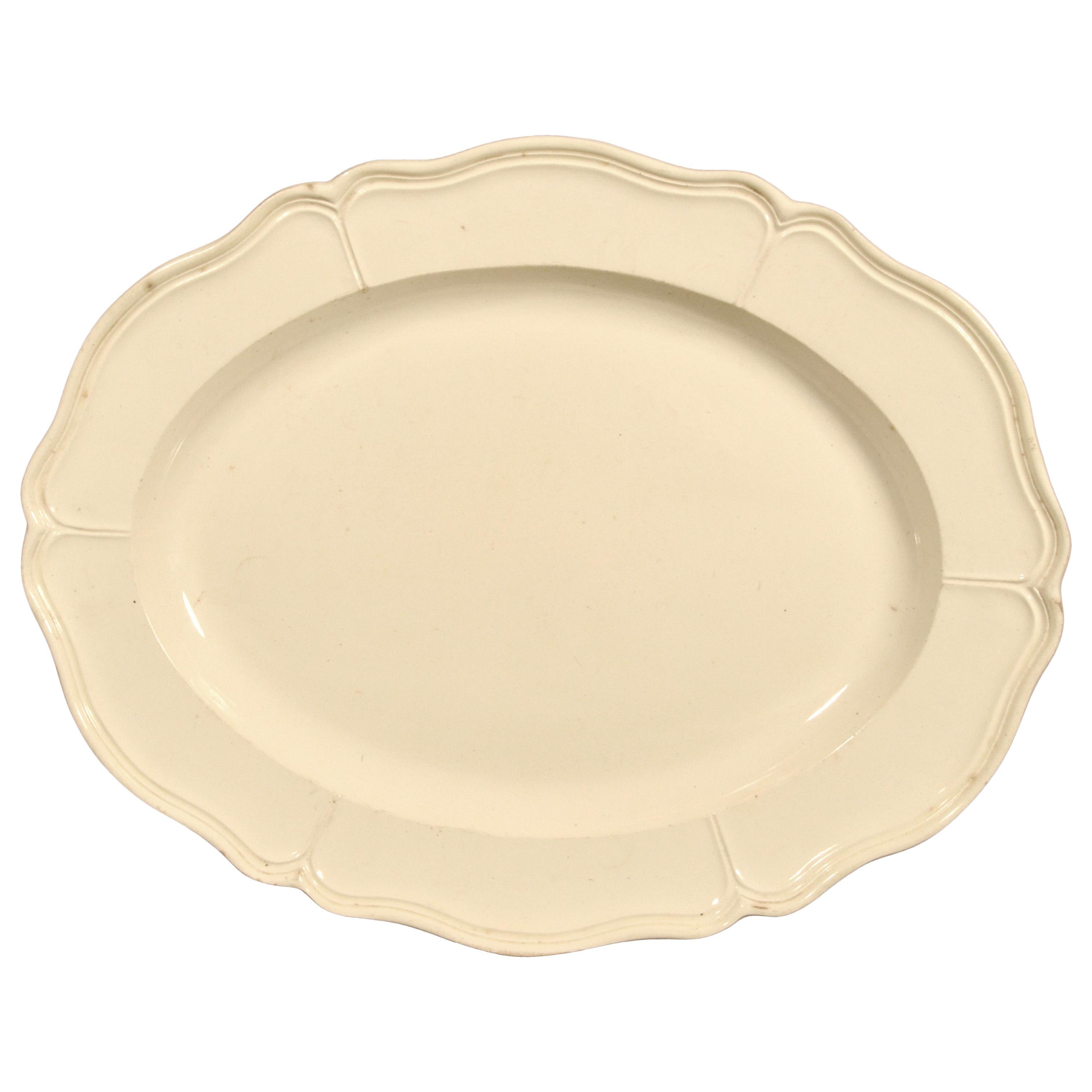 English Plain Creamware Large Oval Dish, circa 1770-1785