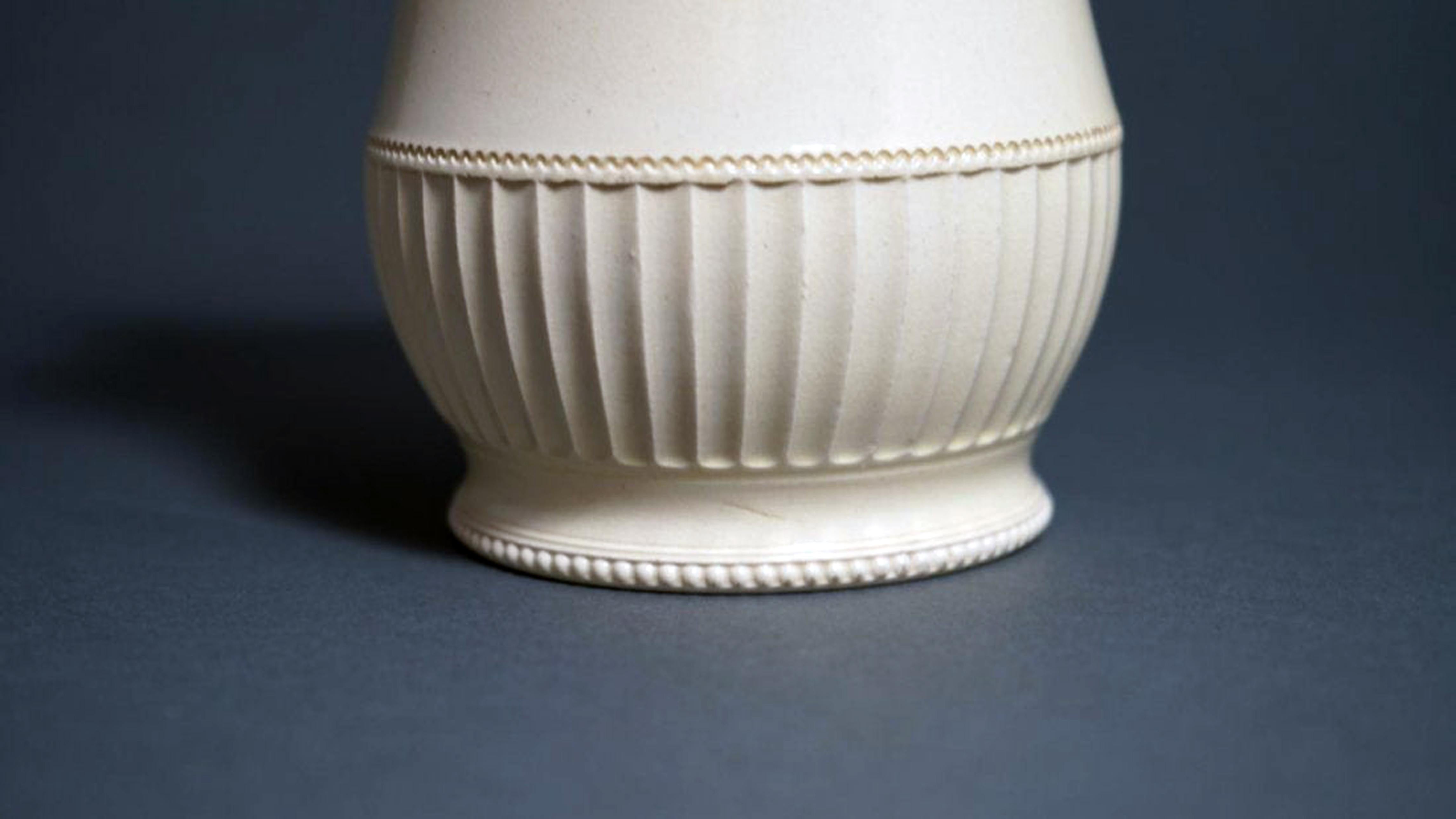 Ceramic English Plain Creamware Tankard, Leeds, Circa 1770
