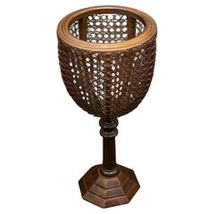 English Plant Stand or Jardiniere of Caned Mahogany from the Edwardian Era