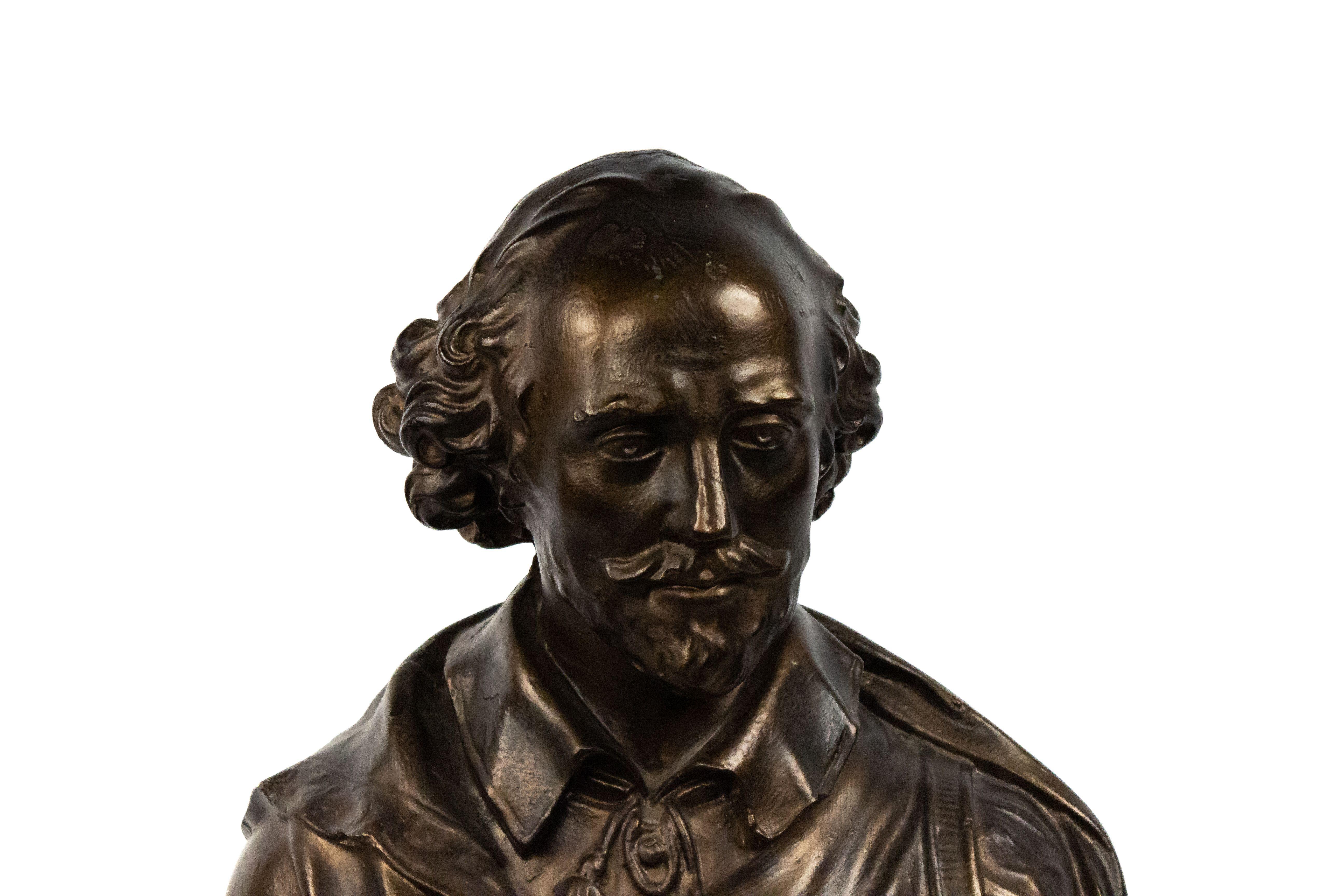 Vittoriano Busto di Shakespeare in gesso inglese in vendita
