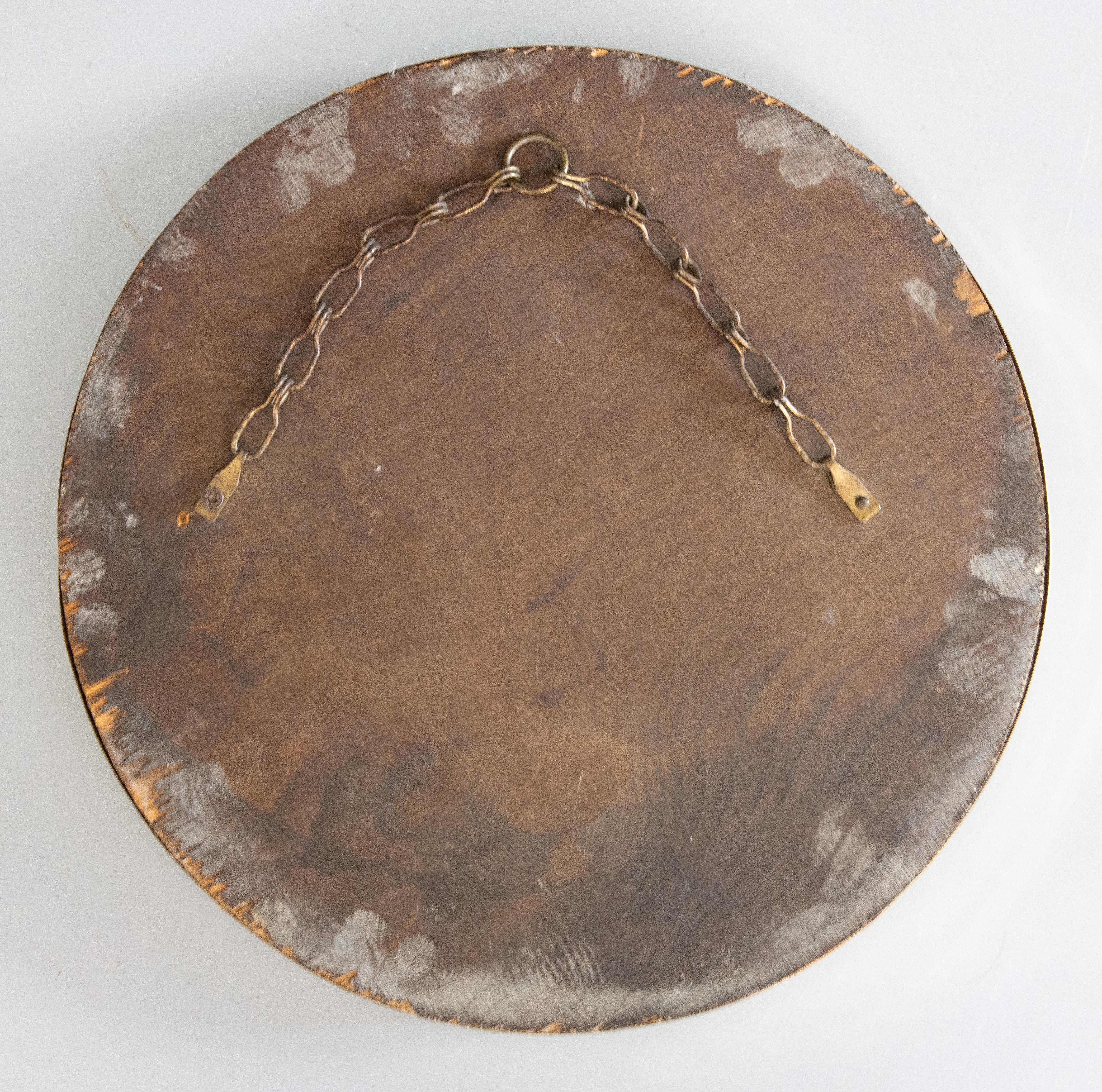 XX secolo Specchio convesso nautico inglese con oblò in ottone lucidato, circa 1950 in vendita