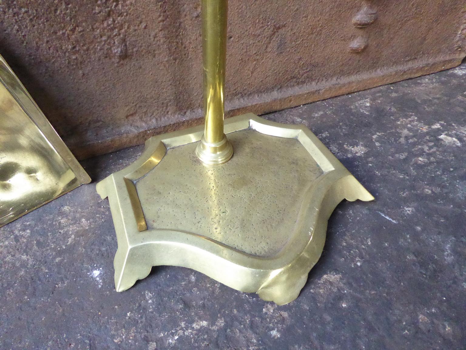 English Polished Brass Victorian Companion Set or Fireplace Tool Set 3